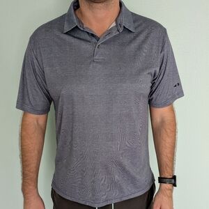 Grand Slam Men's Textured Gray Polo Shirt